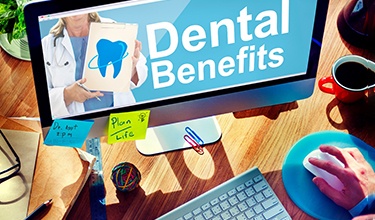 a person searching their dental benefits online