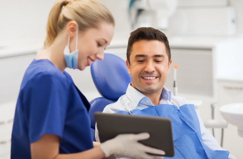 Dentist with patient