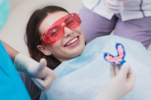 patient getting a fluoride treatment