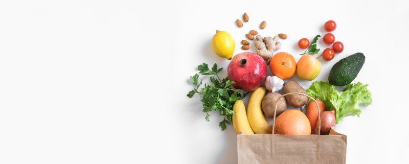 Healthy array of food from dentist