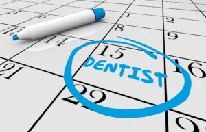 Dentist appointment circled on a calendar 