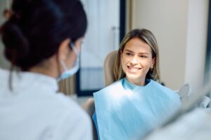 Woman at her dental checkup